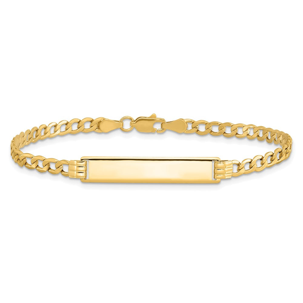 8 Inch 14K Semi-Solid Polished Cuban Id Bracelet
