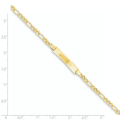 7 Inch 14K Semi-Solid Polished Figaro Link Id Bracelet