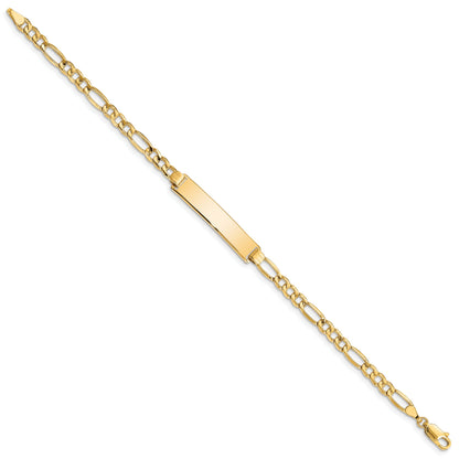 8 Inch 14K Semi-Solid Figaro Id Bracelet