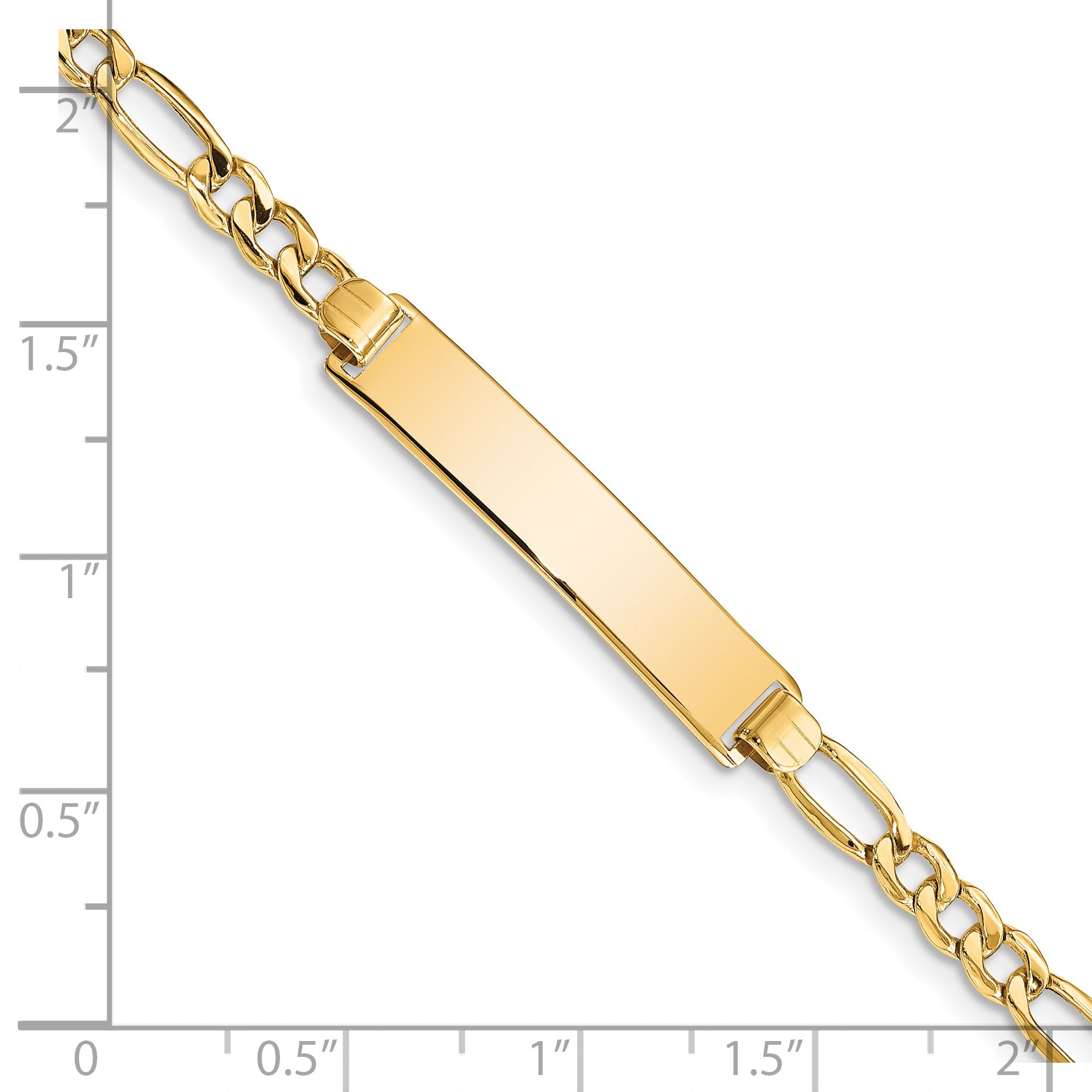 7 Inch 14K Semi-Solid Figaro Id Bracelet