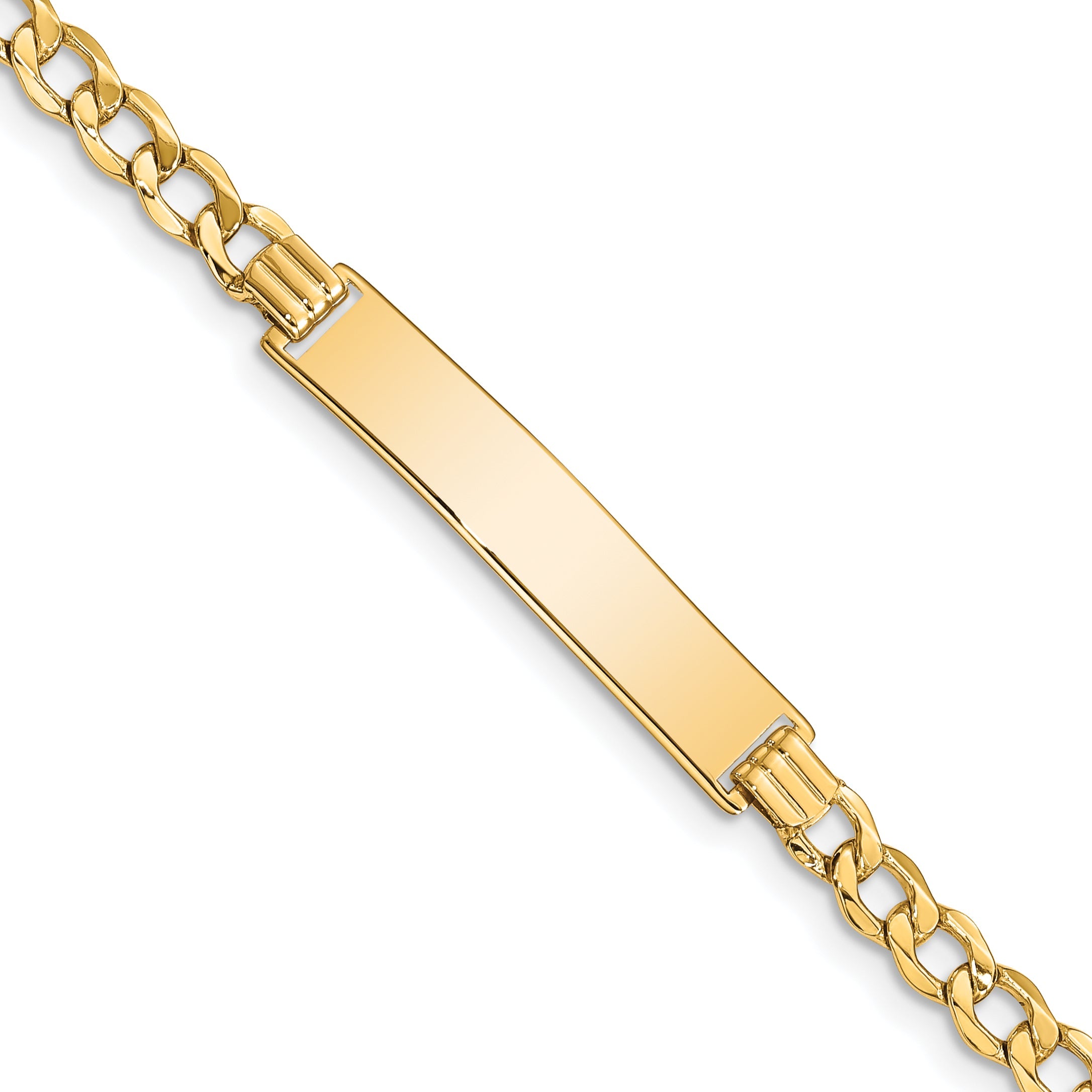 7 Inch 14K Semi-Solid Curb Link 6.75mm Id Bracelet