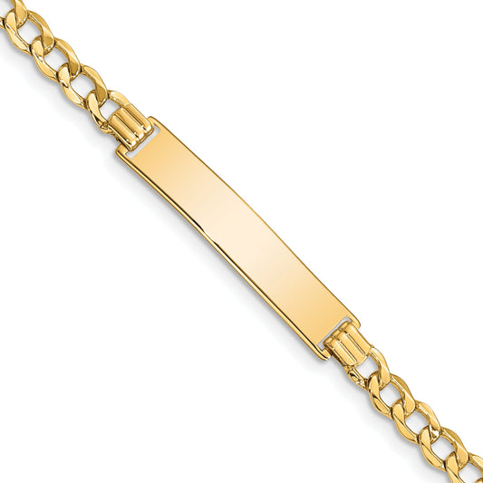 7 Inch 14K Semi-Solid Curb Link 6.75mm Id Bracelet