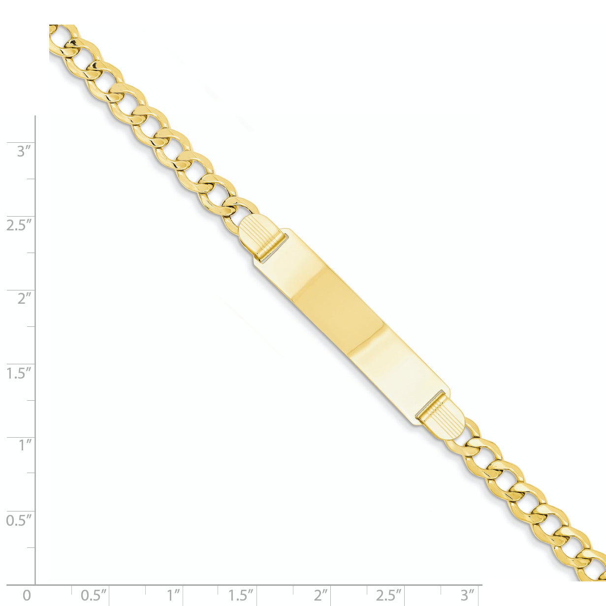 7 Inch 14K Semi-Solid Curb Link 5.9mm Id Bracelet