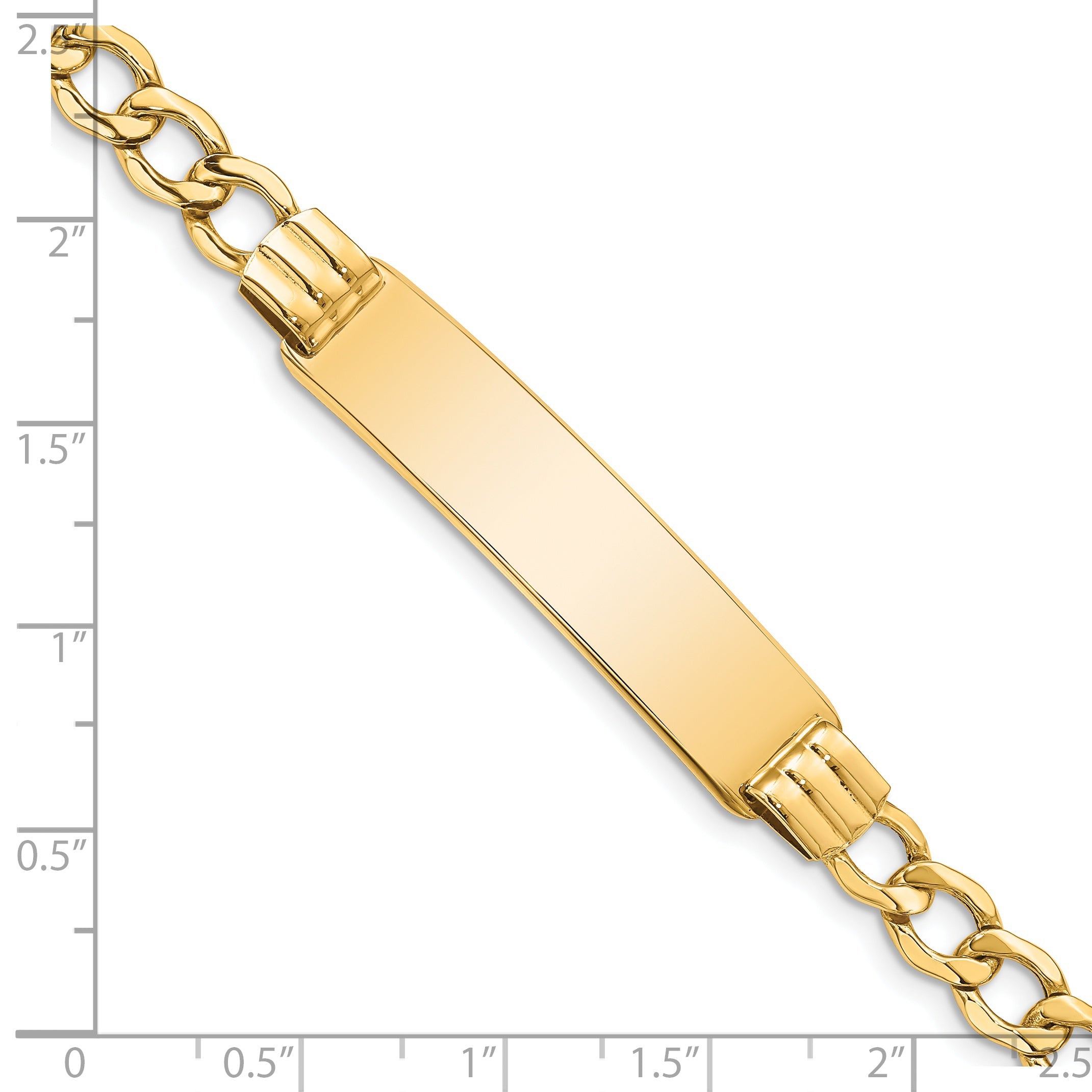 7 Inch 14K Semi-Solid Curb Link 5.9mm Id Bracelet