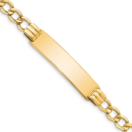 7 Inch 14K Semi-Solid Curb Link 5.9mm Id Bracelet