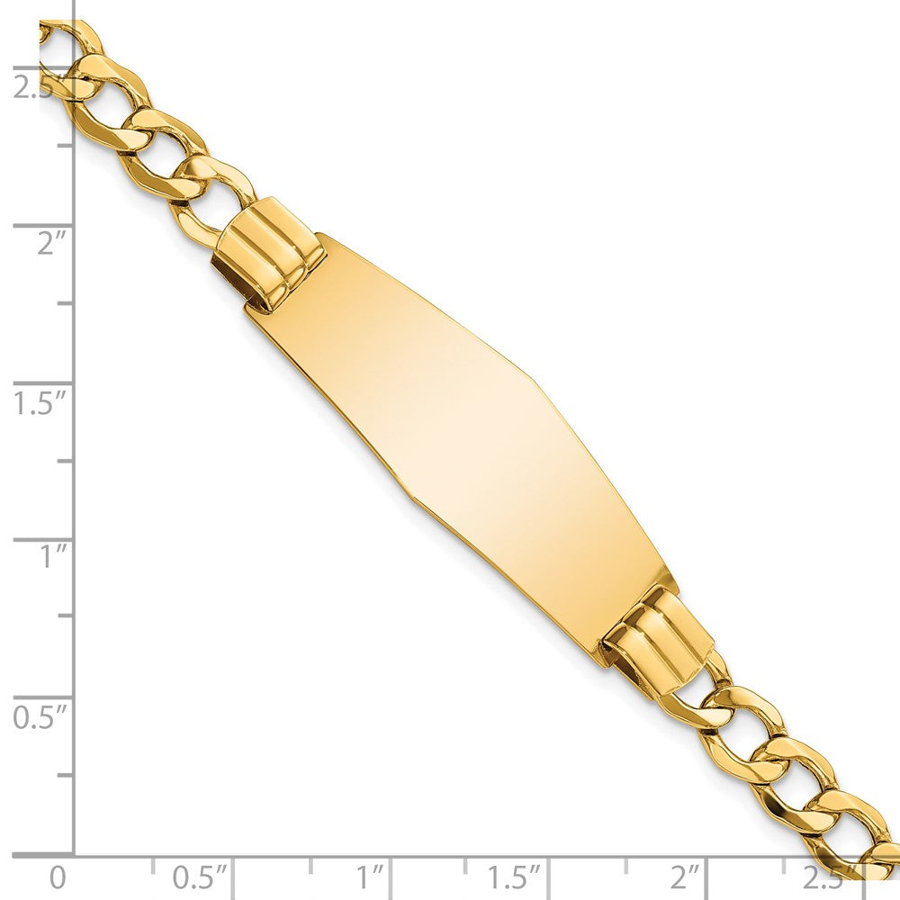 8 Inch 14K Semi-Solid Soft Diamond Shape Curb Link Id Bracelet