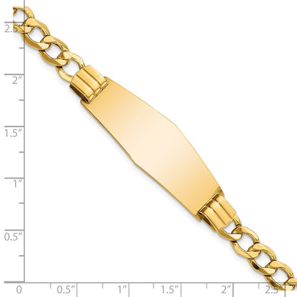 7 Inch 14K Semi-Solid Soft Diamond Shape Curb Link Id Bracelet