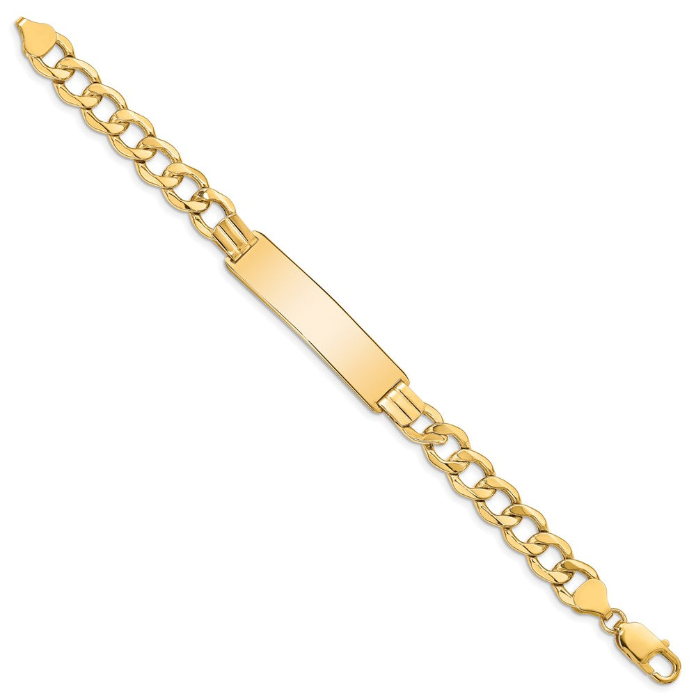 8 Inch 14K Semi-Solid Curb Link 9mm Id Bracelet