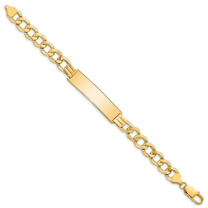 8 Inch 14K Semi-Solid Curb Link 9mm Id Bracelet