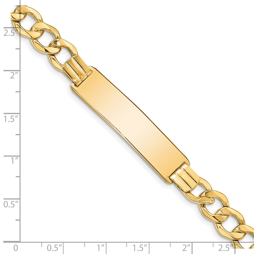 8 Inch 14K Semi-Solid Curb Link 9mm Id Bracelet
