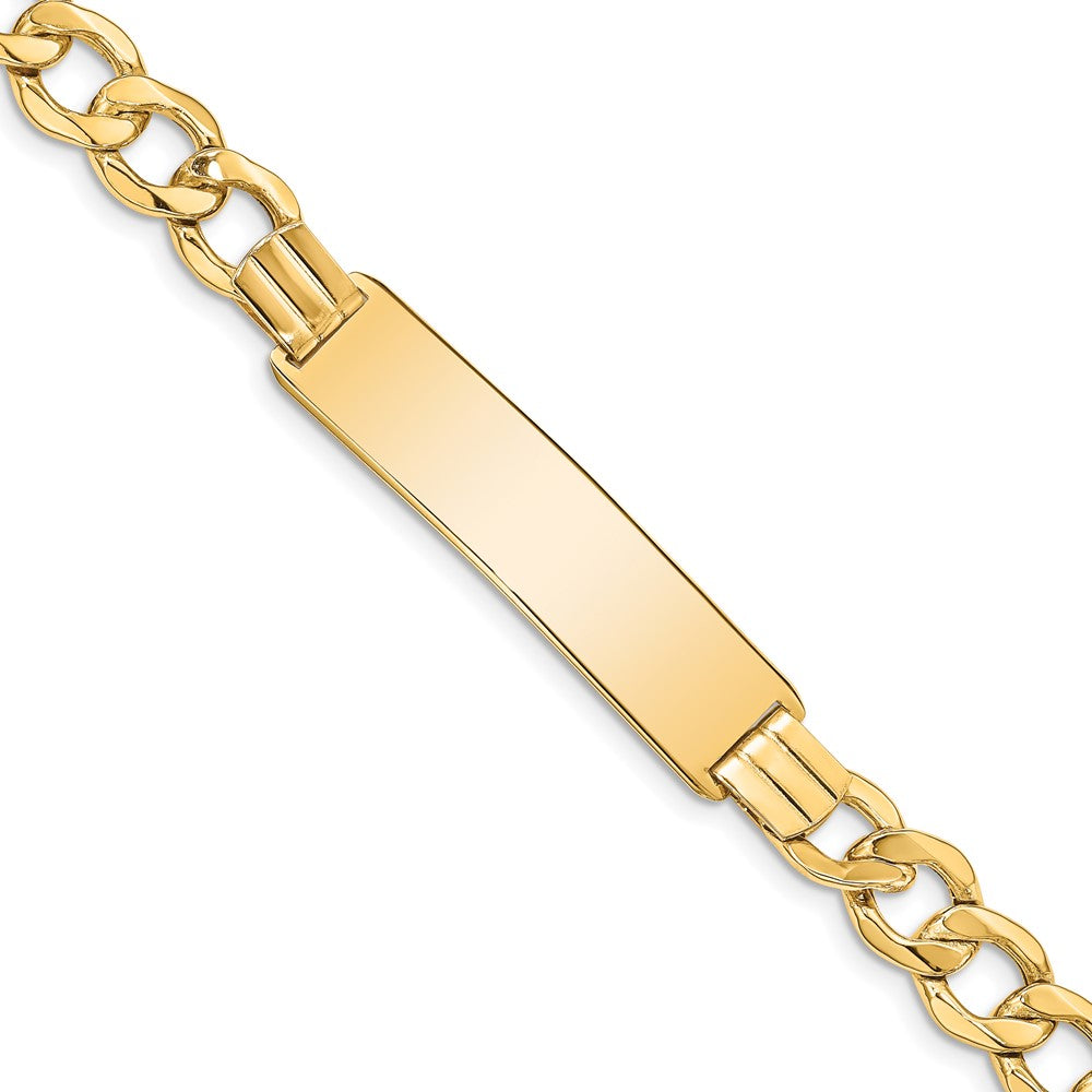 8 Inch 14K Semi-Solid Curb Link 9mm Id Bracelet