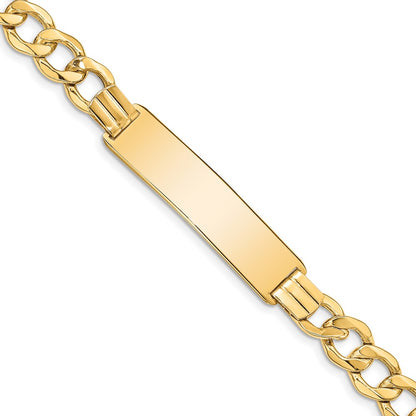 8 Inch 14K Semi-Solid Curb Link 9mm Id Bracelet