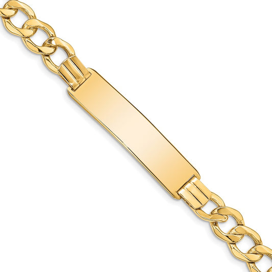 8 Inch 14K Semi-Solid Curb Link 9mm Id Bracelet