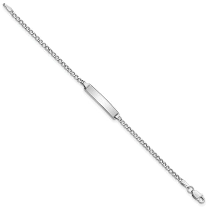 5.5 Inch 14K Wg Polished Semi-Solid Cuban Id Bracelet