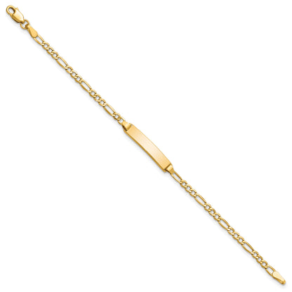 5.5 Inch 14K Semi-Solid Polished Figaro Id Bracelet