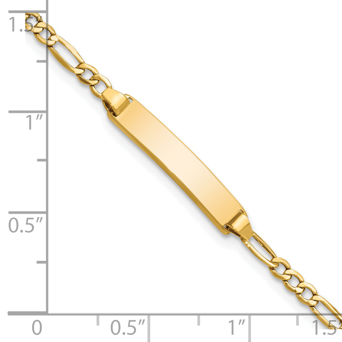 5.5 Inch 14K Semi-Solid Polished Figaro Id Bracelet