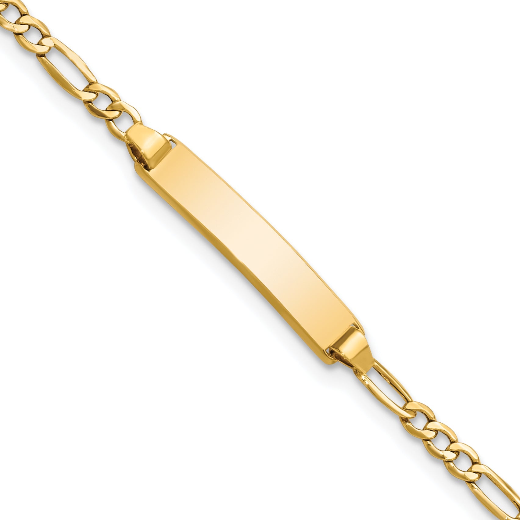 5.5 Inch 14K Semi-Solid Polished Figaro Id Bracelet