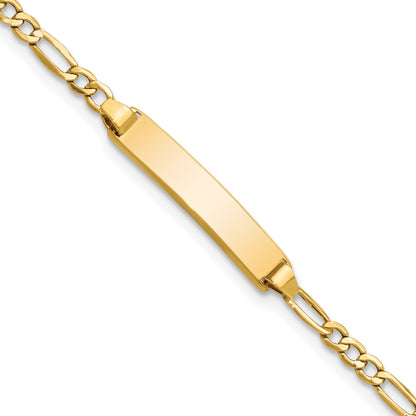 5.5 Inch 14K Semi-Solid Polished Figaro Id Bracelet