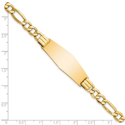 8 Inch 14K Polished Semi-Solid Soft Diamond Shape Figaro Id Bracelet