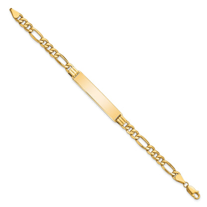 7 Inch 14K Semi-Solid Figaro Link Id Bracelet