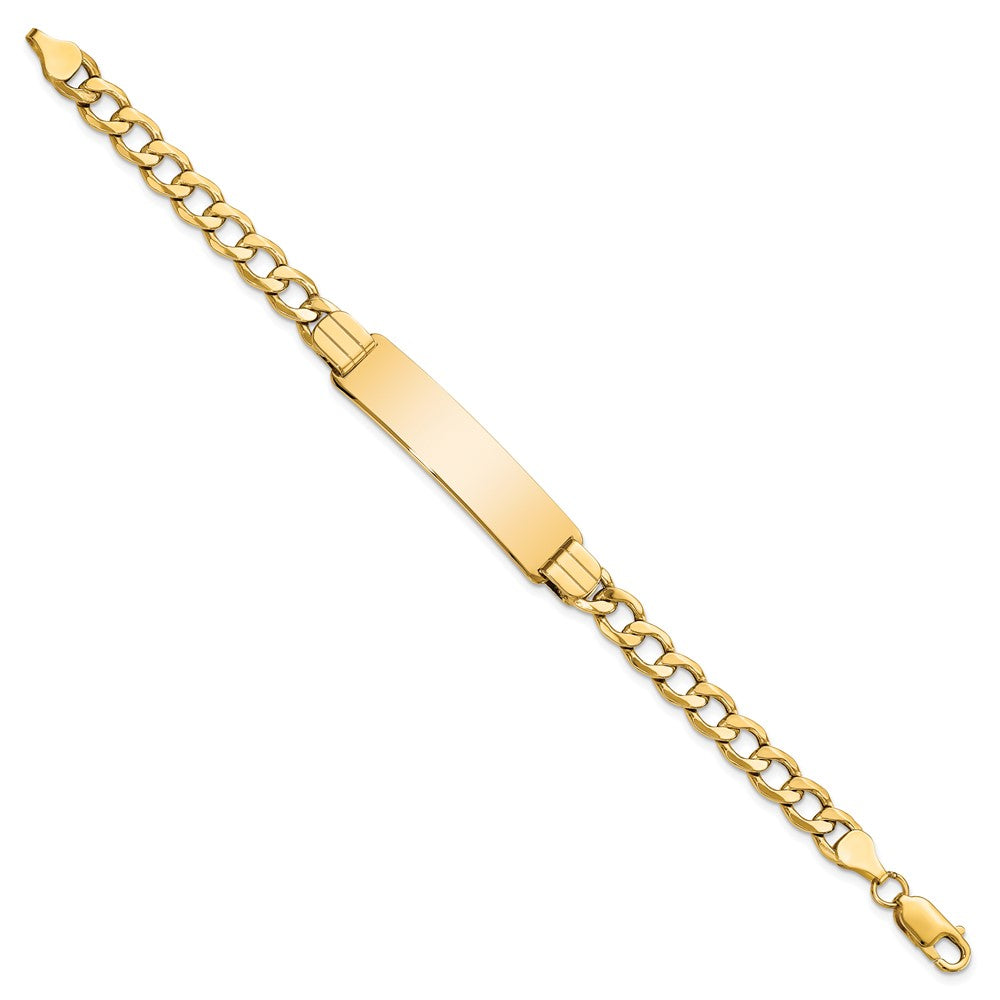 7 Inch 14K Semi-Solid Curb Link Id Bracelet