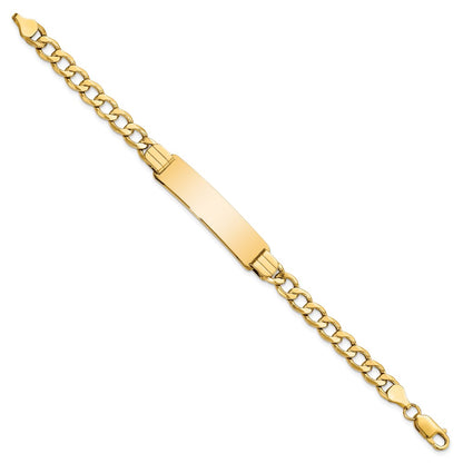 7 Inch 14K Semi-Solid Curb Link Id Bracelet