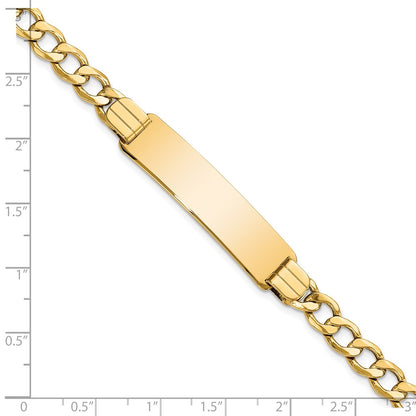 7 Inch 14K Semi-Solid Curb Link Id Bracelet