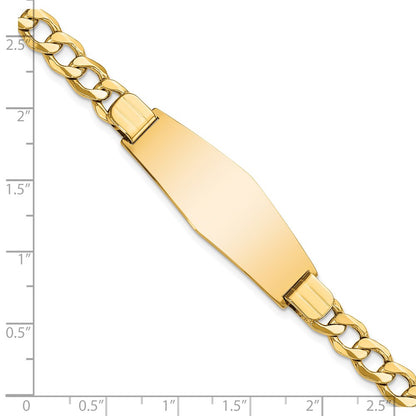 7 Inch 14K Semi-Solid Soft Diamond Shape Curb Link Id Bracelet