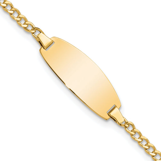 5.5 Inch 14K Semi-Solid Oval Curb Id Bracelet