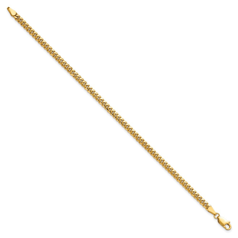 14K Yellow Gold 8 Inch 3.5mm Solid Miami Cuban Link With Lobster Clasp Bracelet