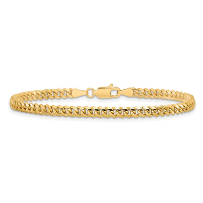 14K Yellow Gold 8 Inch 3.5mm Solid Miami Cuban Link With Lobster Clasp Bracelet