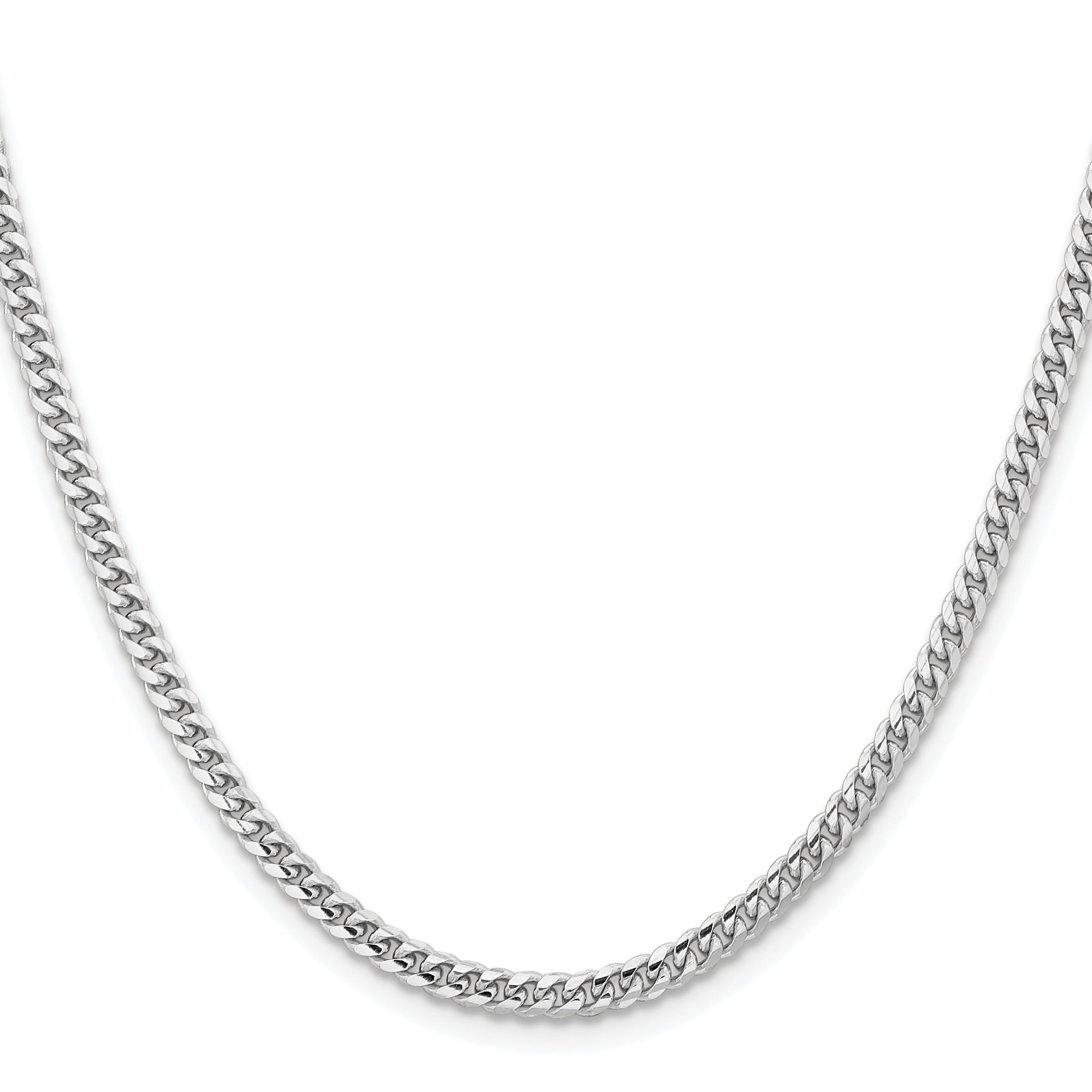 18 Inch 14K White Gold Wg 3.5mm Solid Miami Cuban Chain Necklace