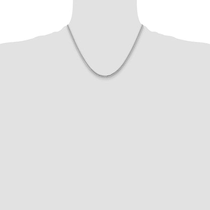 18 Inch 14K White Gold Wg 3.5mm Solid Miami Cuban Chain Necklace