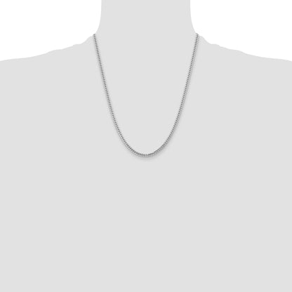 22 Inch 14K White Gold Wg 3.5mm Solid Miami Cuban Chain Necklace