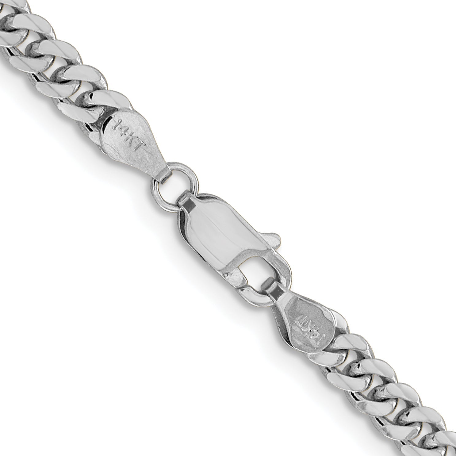 2 Inch 14K White Gold Wg 4.25mm Solid Miami Cuban Chain Necklace