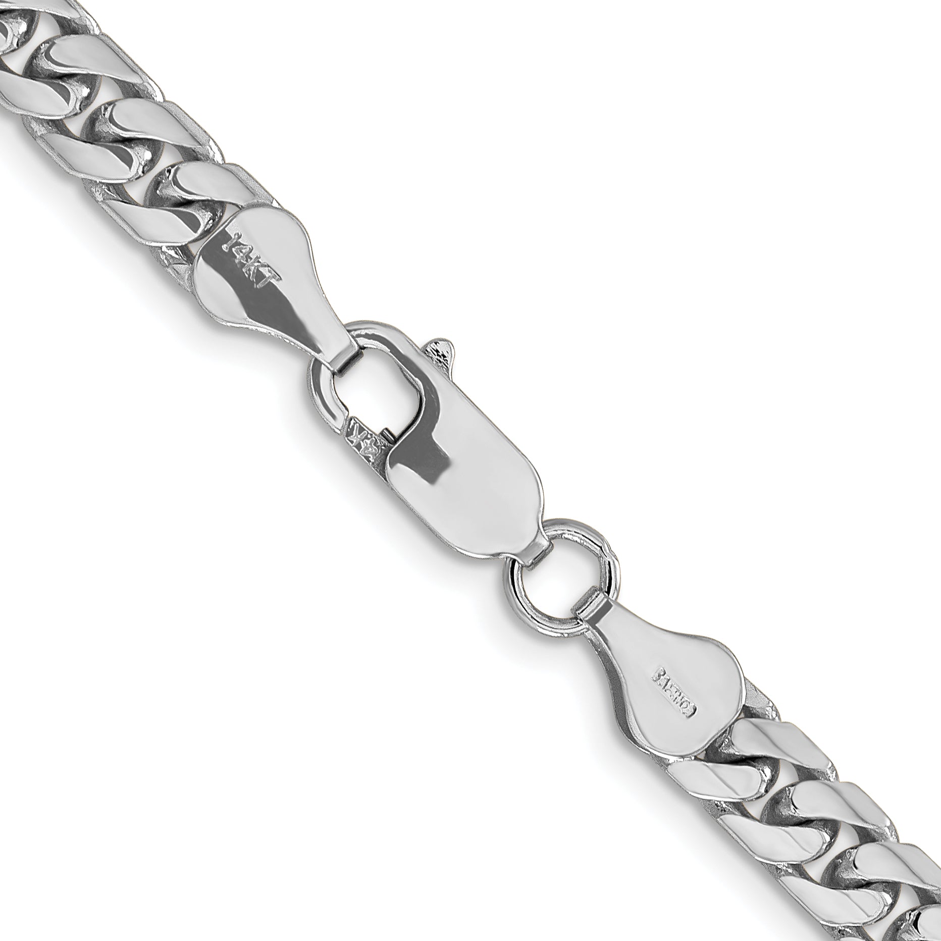 14K White Gold 24 Inch 5.5mm Solid Miami Cuban Link With Lobster Clasp Chain Necklace