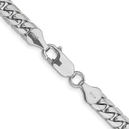 14K White Gold 26 Inch 5.5mm Solid Miami Cuban Link With Lobster Clasp Chain Necklace