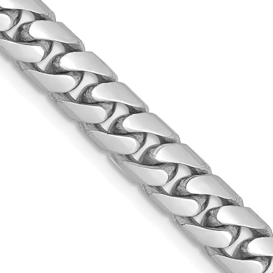 14K White Gold 26 Inch 5.5mm Solid Miami Cuban Link With Lobster Clasp Chain Necklace