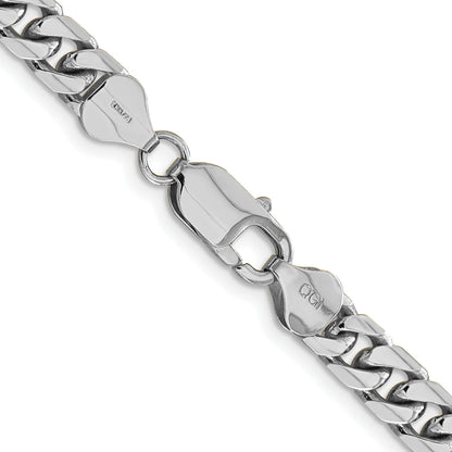 22 Inch 14K White Gold Wg 6.25mm Solid Miami Cuban Chain Necklace