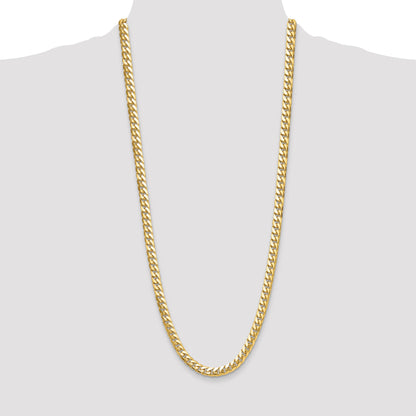 3 Inch 14K Yellow Gold 8mm Solid Miami Cuban Chain Necklace