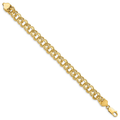 8 Inch 14K Double Link Charm Bracelet