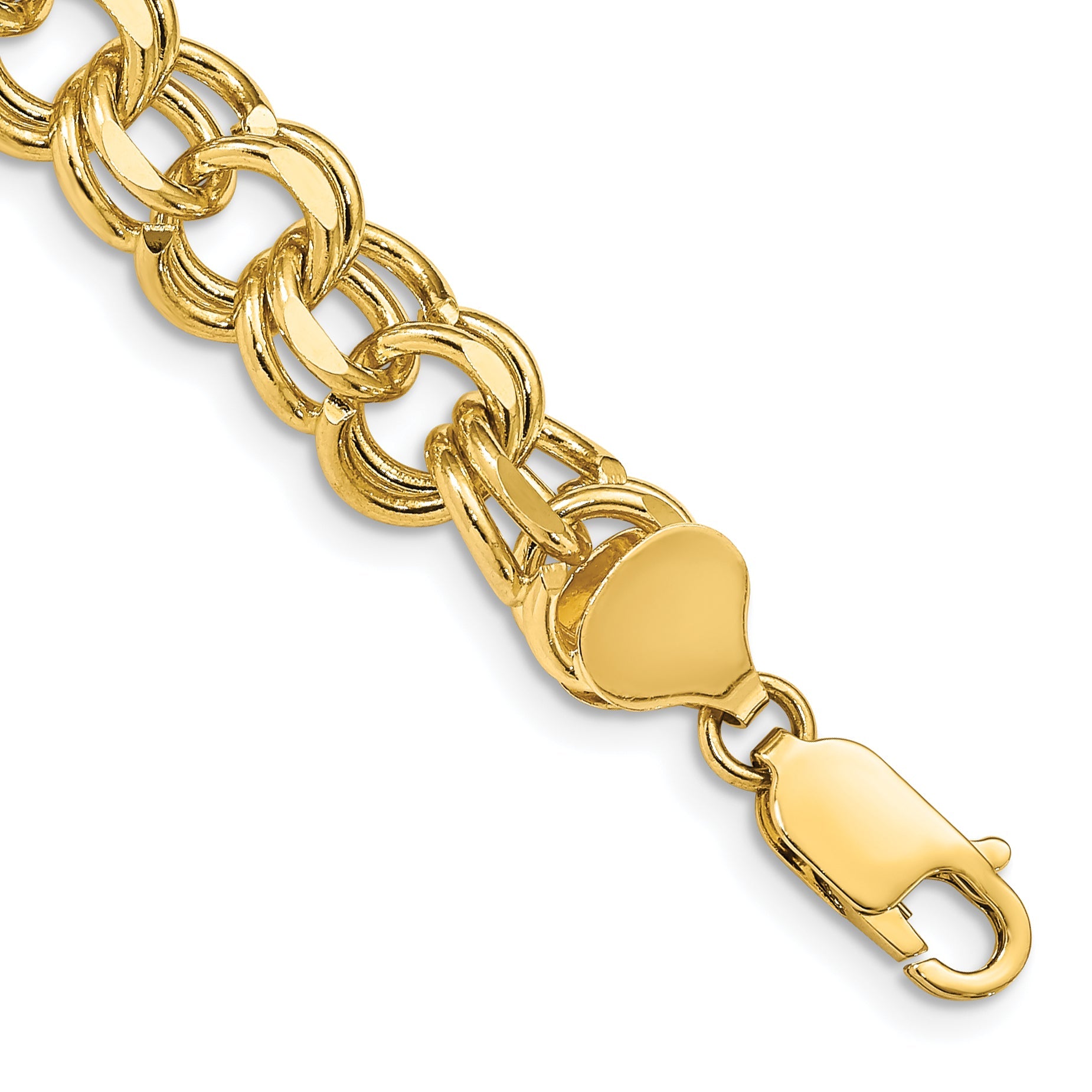 7 Inch 14K Double Link Charm Bracelet