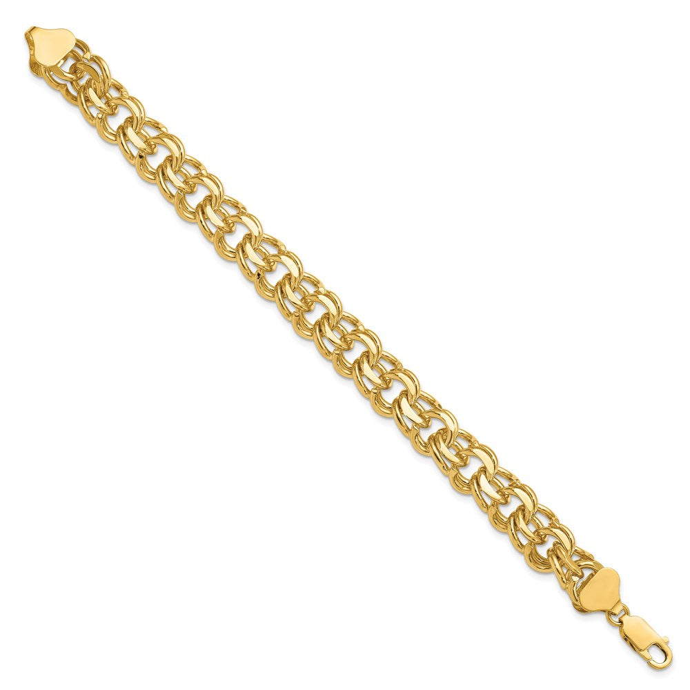7 Inch 14K Double Link Charm Bracelet