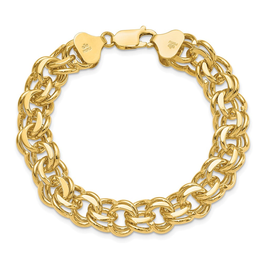 8 Inch 14K Double Link Charm Bracelet