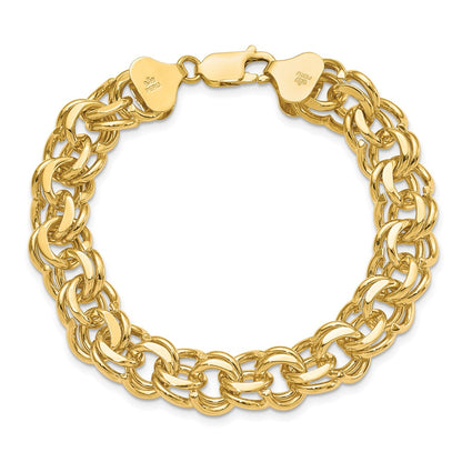 7 Inch 14K Double Link Charm Bracelet