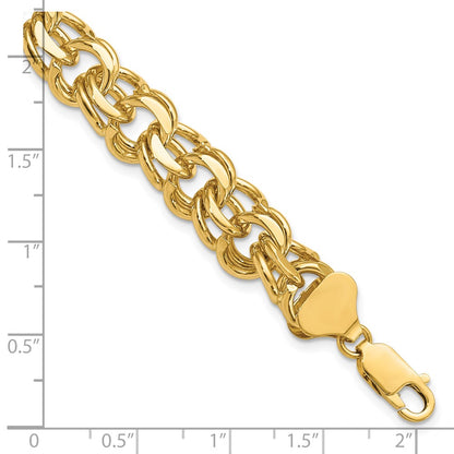 7 Inch 14K Double Link Charm Bracelet
