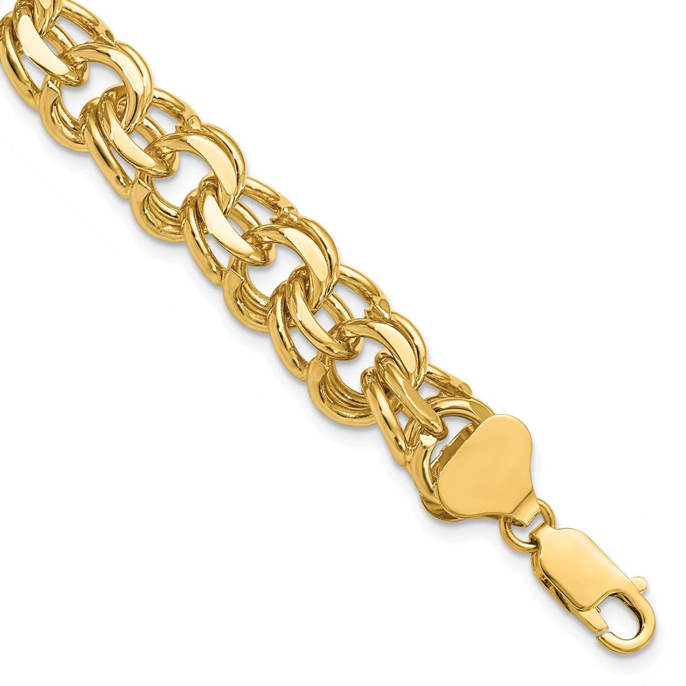 8 Inch 14K Double Link Charm Bracelet