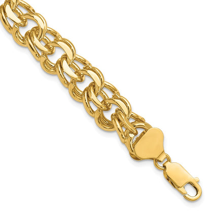 7 Inch 14K Double Link Charm Bracelet