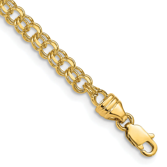 8 Inch 14K 8In 3.75mm Solid Double Link Charm Bracelet