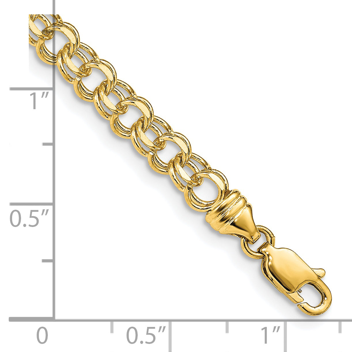 7 Inch 14K 7In 4.75mm Solid Double Link Charm Bracelet